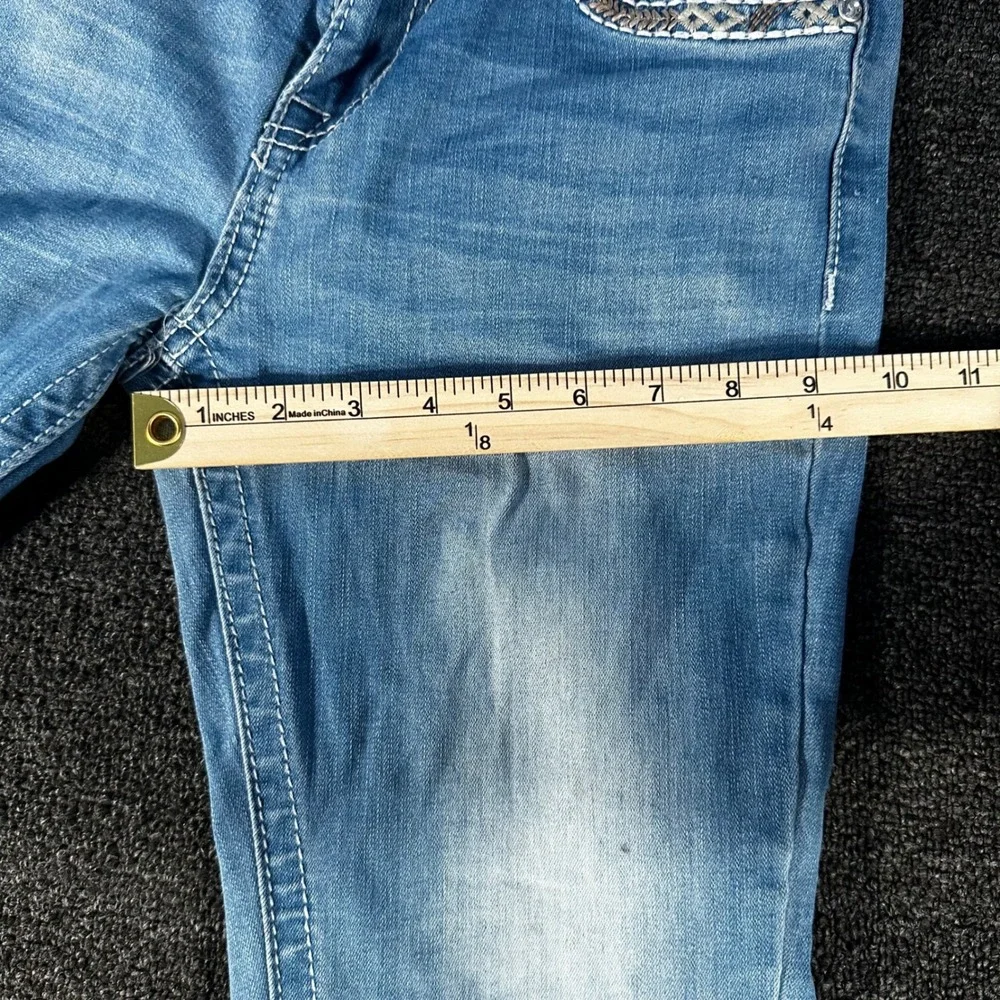 Westfield Eagle Flare Jeans Womens 5 Blue Good Cross Rhinestone Y2K McBling